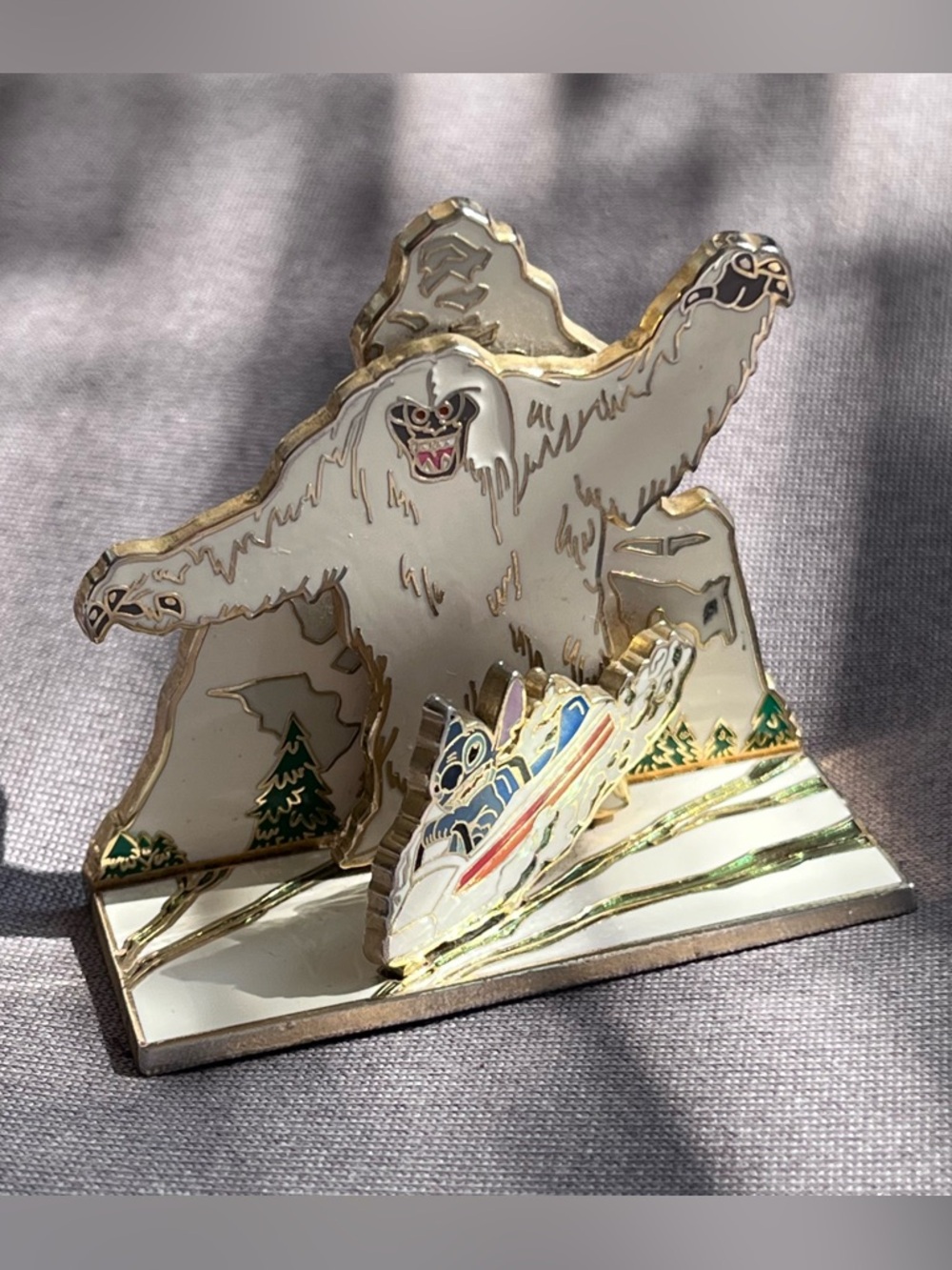 2007 Disney Official Pin Trading 3-D Diorama Matterhorn Bobsled with Stitch